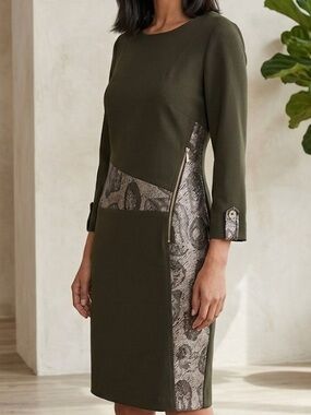 Laura Bernal Snakeskin Sheath Dress Size EU 40 US Medium